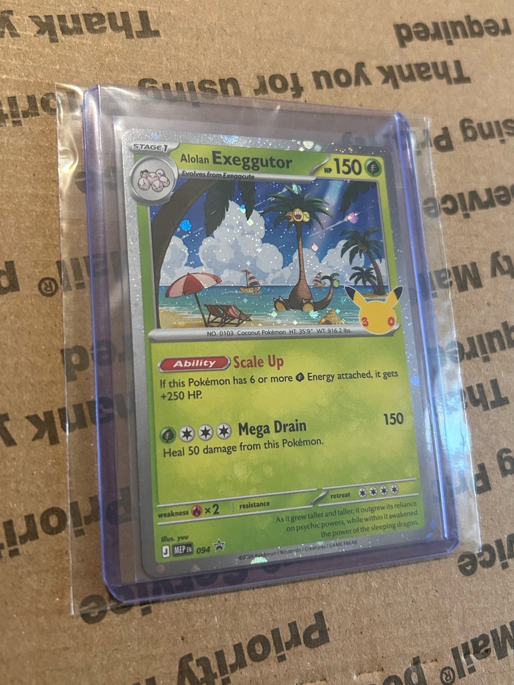 Alolan Exeggutor • 30th Celebration Pokemon TCG Black Star Promo Card No. 094